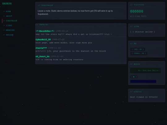 pages/guestbook screenshot