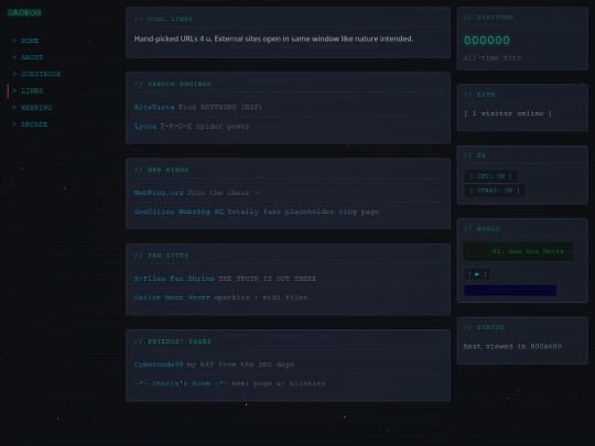 pages/links screenshot