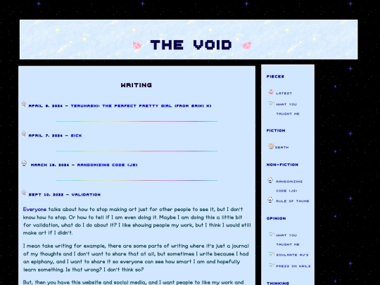 Writing screenshot