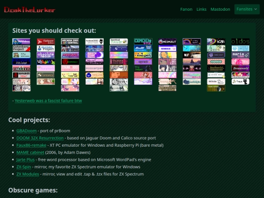 links screenshot
