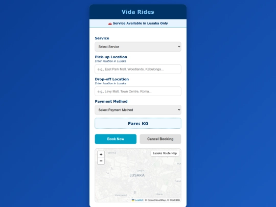 booking screenshot
