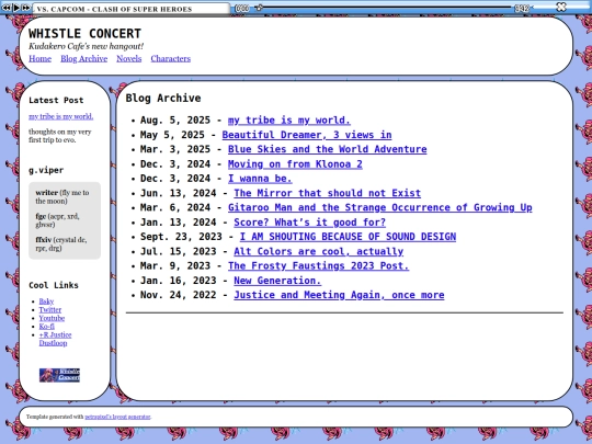 blog archive screenshot