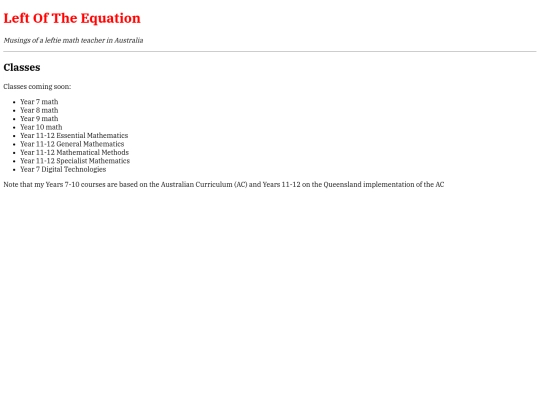 classes screenshot