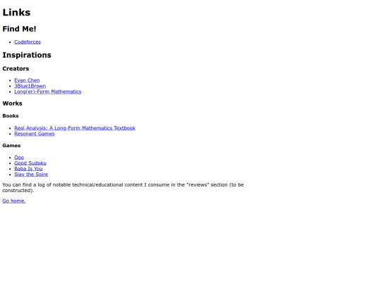 links screenshot