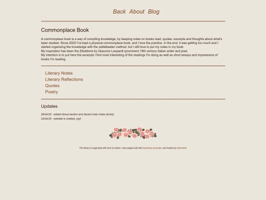 commonplacebook screenshot