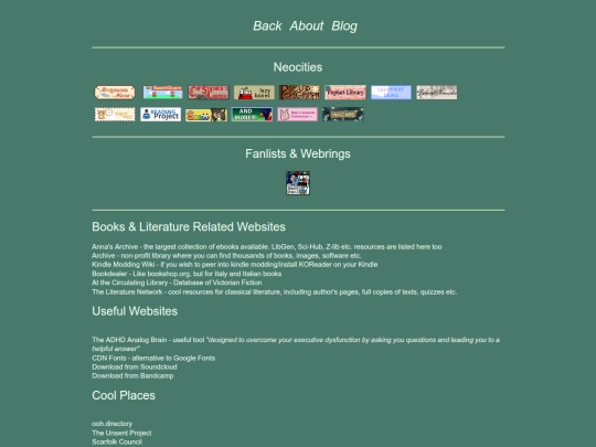 links screenshot