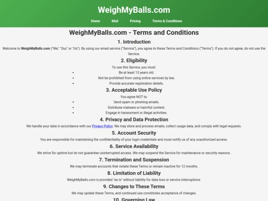 terms screenshot