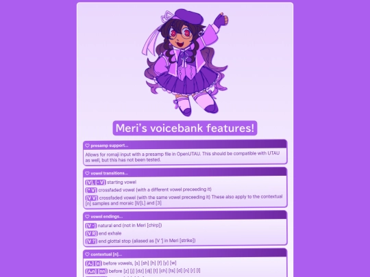 voicebanks/meri/features screenshot