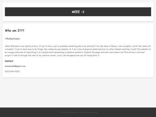My Website/about me screenshot