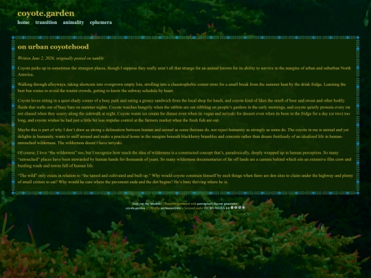 animality/urbancoyote screenshot