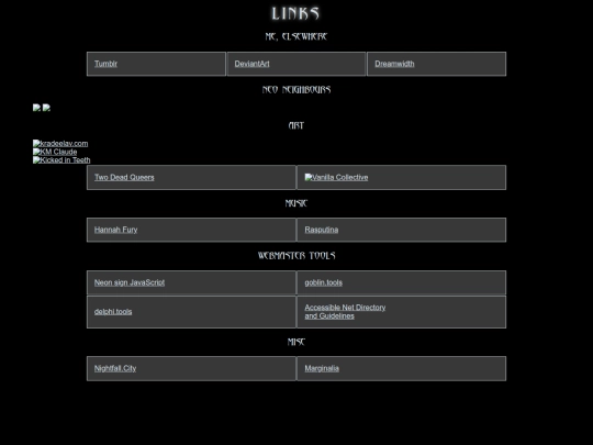 links screenshot