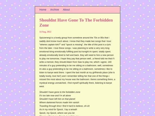 blog/posts/2022-08-14-Shouldnt-Have-Gone-To-The-Forbidden-Zone screenshot