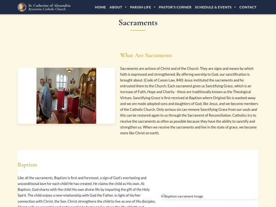 StCath-v2/parish-life/sacraments screenshot
