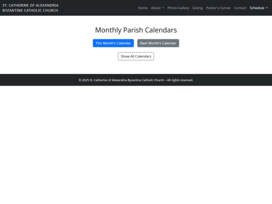 StCatherineofAlexandriaByzantineCatholicChurch/calendar screenshot