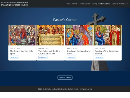 StCatherineofAlexandriaByzantineCatholicChurch/pastors-corner screenshot