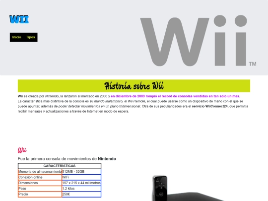 Página Web/Wii screenshot