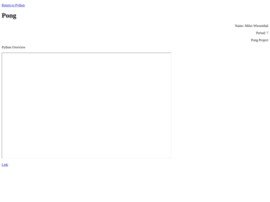 pythonPong screenshot