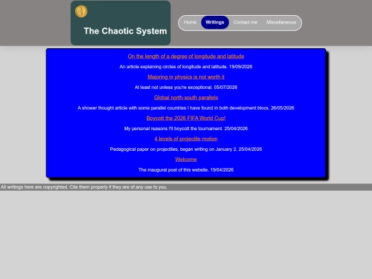 writings screenshot