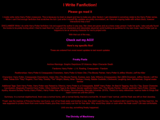 Fanfiction screenshot