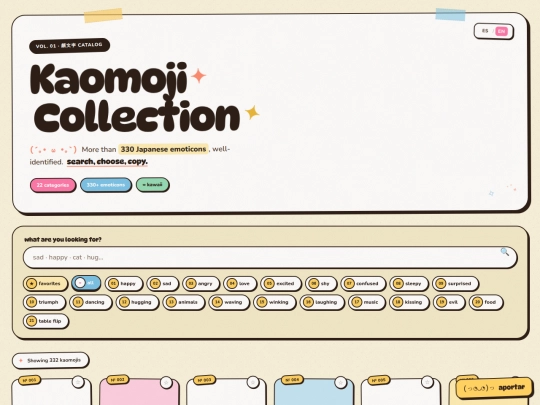 Kaomoji screenshot