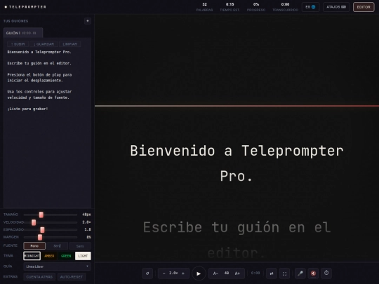 Teleprompter screenshot