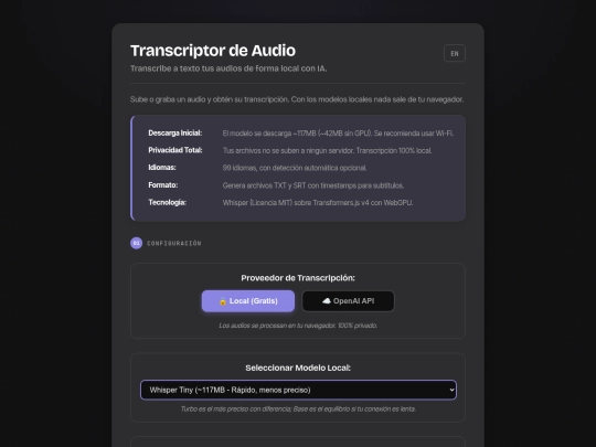 TransAudioIA screenshot