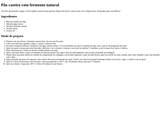 HTML5/receitaPao screenshot