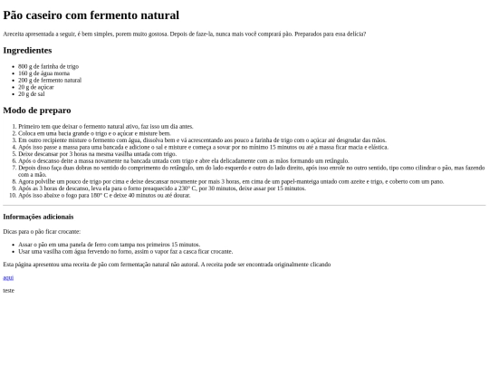 HTML5/receitaPaoCaseiro screenshot