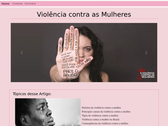 HTML5/trabalho/violenciaContraMulheres screenshot