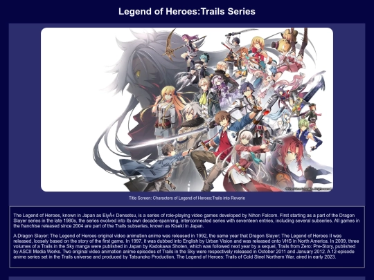 Tribute Page screenshot