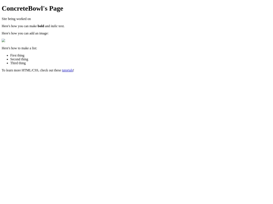 The web site of concretebowl screenshot
