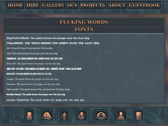 fonts screenshot
