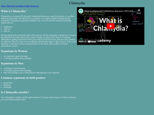 PSA/chlamydia screenshot