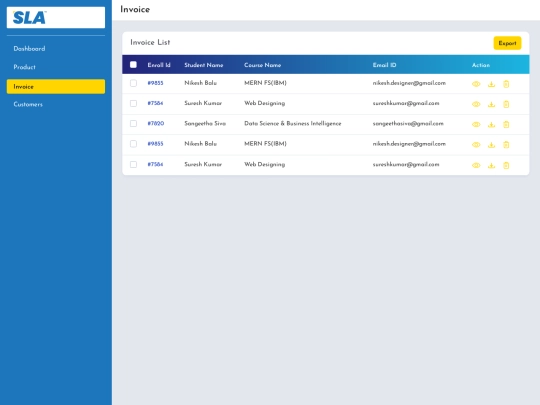 Dashboard screenshot