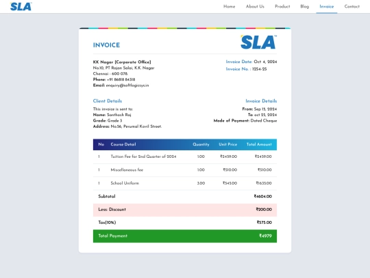 invoice screenshot