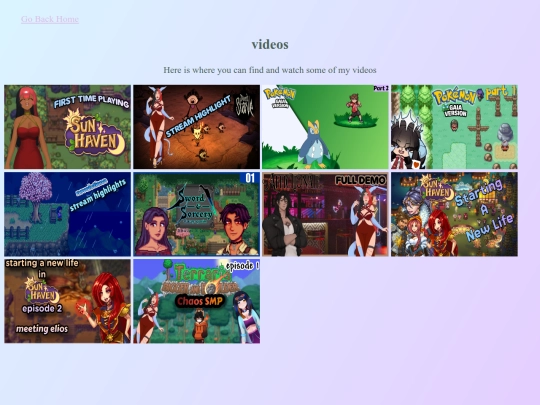 videos screenshot