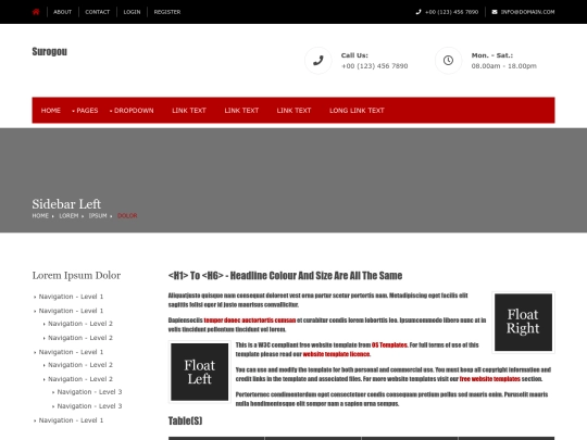 pages/sidebar-left screenshot