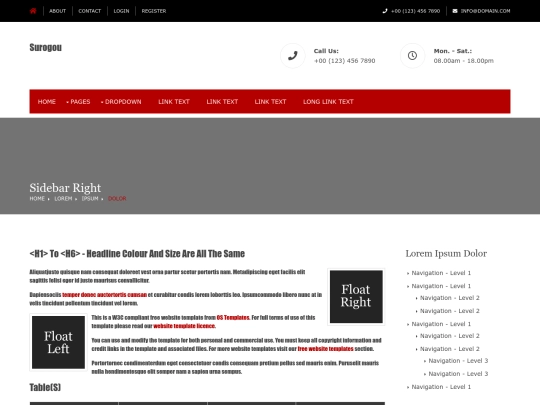 pages/sidebar-right screenshot