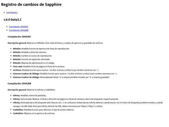 sapphire/log screenshot