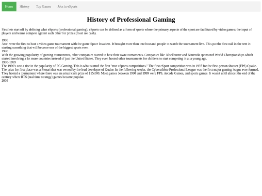history screenshot