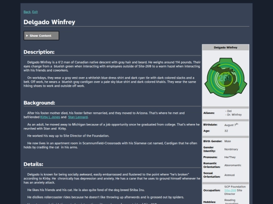 Cosmicaverse/Title Pending/Facilities_Info/Site-260_Character_Dossier/Delgado_Winfrey screenshot