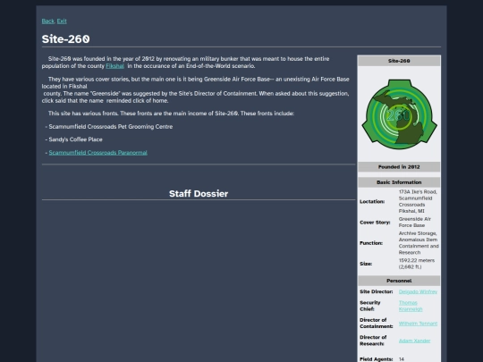 Cosmicaverse/Title Pending/Facilities_Info/Site-260_Info screenshot