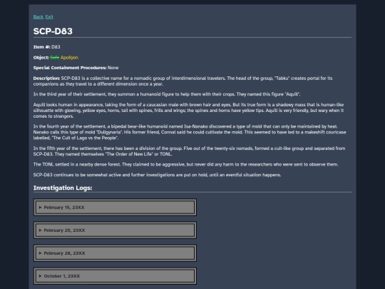 Cosmicaverse/Title Pending/SCP_Database/SCP-D83_Dimension-83 screenshot