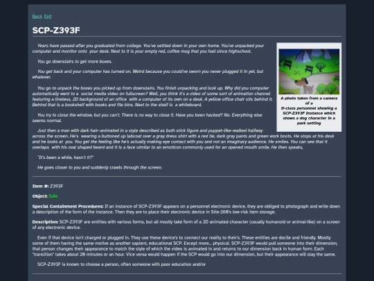 Cosmicaverse/Title Pending/SCP_Database/SCP-Z393F_Animated screenshot