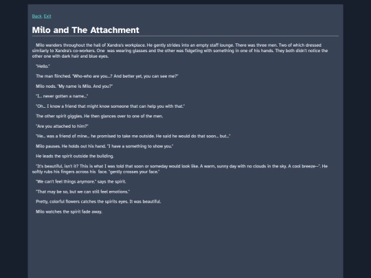 Cosmicaverse/Title Pending/Tales_Database/Milo_and_The_Attachment screenshot