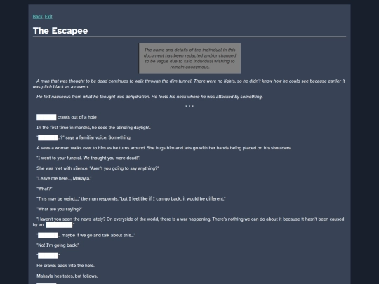 Cosmicaverse/Title Pending/Tales_Database/The_Escapee screenshot