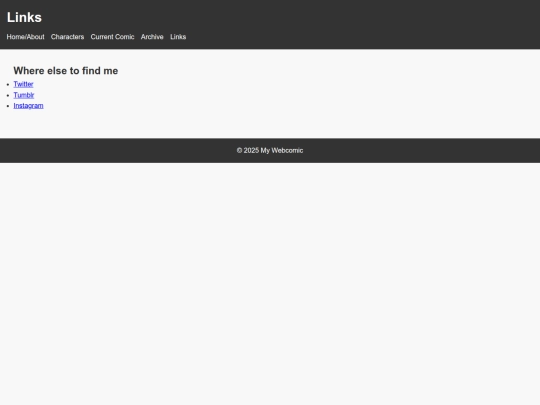 bowtiewebcomictest/links screenshot