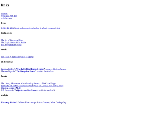 links screenshot