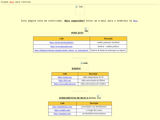links screenshot