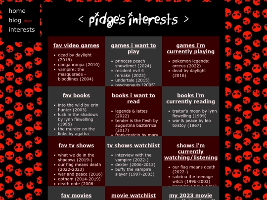 interests screenshot